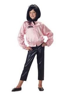 Pink Ladies Satin Jacket with Cire Pants Child Costume