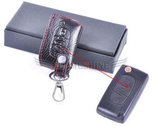   Leather Remote Key Chain Holder Case Cover for Citroen C2 C3 C4 C5 C6