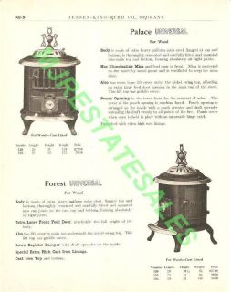 1911 Antique Palace,Forest Universal Wood Coal Stove AD