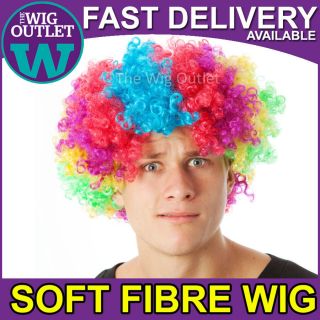   AFRO COSTUME WIG Madagascar 3 Clown Mens Fancy Dress Party Hair