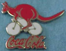 Kangaroo On A Bike Sponsor Pin Coca Cola Coke Sydney 2000 Olympic 
