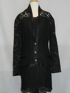 Vintage CHANEL Black Lace Dress w/ Matching Jacket Sz 40