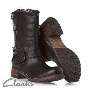 Clarks Majorca Sun Womens Boots   Black Leather