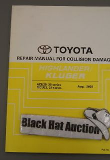 2003 Toyota Highlander Kluger Collision Damage Service Repair Manual 