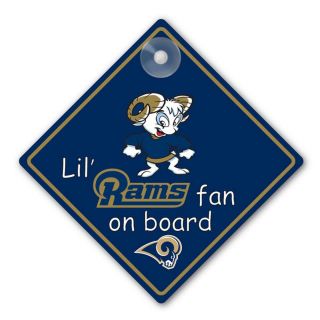 St Louis Rams Car Window Baby On Board Sign Infant Fan