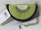 NEW COACH GREEN BROWN LEATHER KIWI COIN PURSE POUCH WRISTLET WALLET 