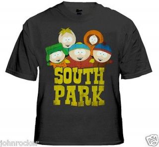 SOUTH PARK OFFICIAL THE FELLAS DISTRESSED LOOK LOGO GREY/NAVY T SHIRT 