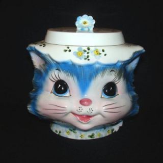 MINT Vintage Lefton Miss Priss Kitty Cat Cookie Jar Canister