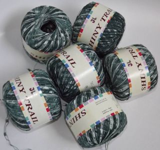   balls of Shiny TRAIL ladder trellis yarn col #10 Sea Green multi