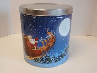   Express Santa Reindeer Empty Collectible Tin Container Christmas