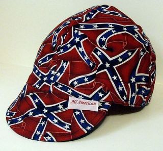All American Hats Confederate/Re​bel Flag Welding Hat or Biker Cap