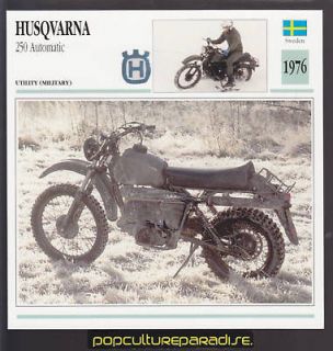 1976 HUSQVARNA 250 Automatic Bike MOTORCYCLE PHOTO CARD