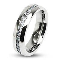   Stainless Steel Eternity CZ Wedding Band Ring Size 5 13 COMFORT FIT