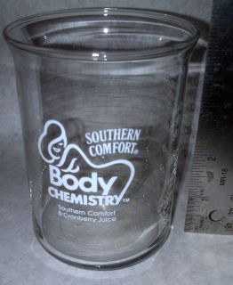 Southern Comfort & Cranberry body chemistry Juice Beaker Glass rare 