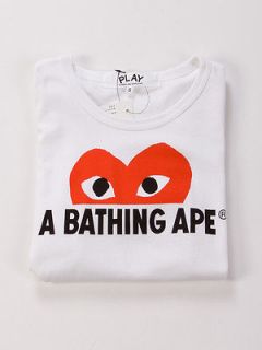 Comme des Garcons PLAY x A Bathing APE Male Tee Half Red Heart (S For 