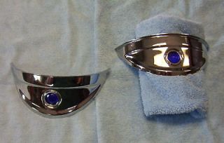 Newly listed 7 Head light Visors polished stainless steel with Blue 