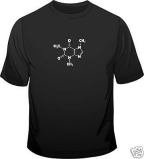 Caffeine Molecule Gamer Nerd Geek Science Funny Mens T Shirt Free Post 