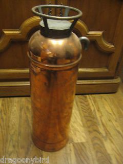 Vintage Old Collectible Copper Brass Fire Extinguisher