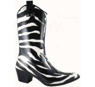 NEW Ladies Smoky Mountain Boots Western   Rubber   High Heel   Zebra