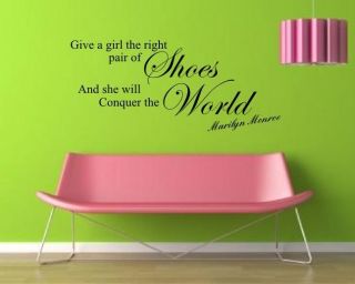 Marilyn Monroe The Right Shoes WALL ART STICKER MURAL QUOTE