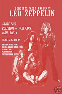   / Robert Plant Led Zeppelin State Fair Coliseum Concert Poster 1969