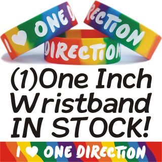 Rainbow One Direction Wide One Inch Wristband Merchandise 1D New Band 