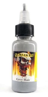 SCREAM TATTOO INK GREY HAIR Bright Vibrant Color Supply (4 Sizes 