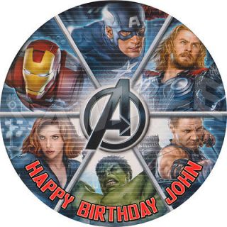   Avengers Personalized Round Edible Cake Image Topper Decoration 7.5 A