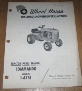 Wheel Horse Commando 1 4751 Tractor Parts Manual