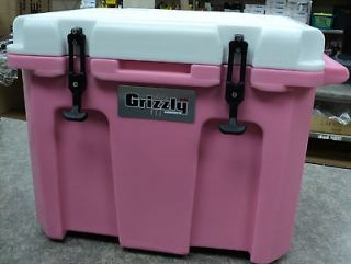 Grizzly 60 Qt Cooler PINK/White New in Box FREE YETI MASTER LOCK 