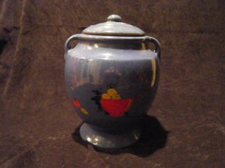 McCoy Cookie Jar Vintage 10  Blue with Fruit Bowl Design
