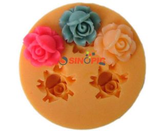 NEW 3D Silicone Soap Fondant Cake Peony Shape Mould Plunger Cutter