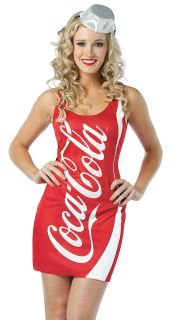 Womens Coca Cola Sexy Dress Coke Soda Halloween Costume