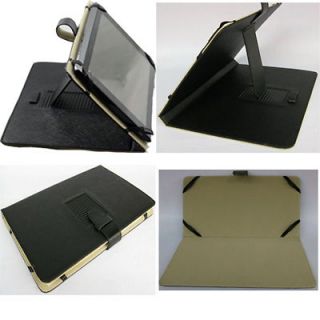 D695 Black Folio Stand Leather Case Cover For 10.1 Dell Latitude ST 