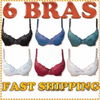 pairs Underwired padded convertible lace bra 32B 42C