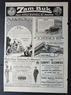   motor bicycle motorcycle ad rudge whitworth of coventry old print ad