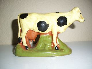   , Handpainted Redware Amish Country Folk Art Cow 3 tall 5 long