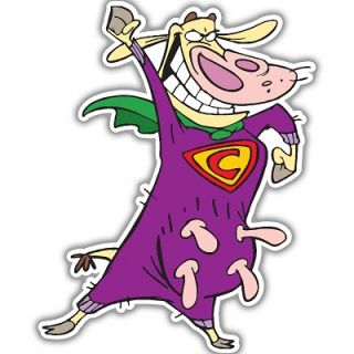 Cow and Chicken Supercow bumper sticker decal 3 x 5