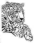 Laying Leopard Large Airbrush Stencil,Template