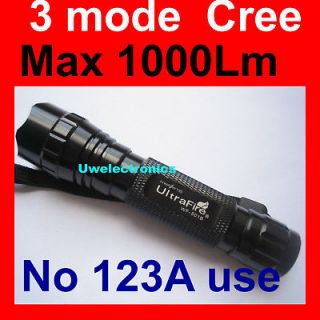 UltraFire 501B CREE T6 XM L 1000lm Flashlight Torch 6P 3 mode Police 