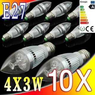 10X 85~265V E27 White 12w LED Crystal Light Spot Light bulb lamp 