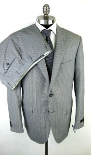 New CORNELIANI Italy 16.25 Superfine Wool Gray Stripe Suit 54 44 44R 