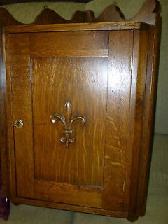   Medicine Cabinet LARKIN lock Key Refinished Curio corner Cupboard