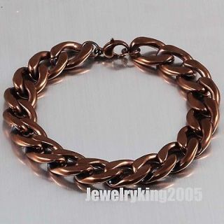 70g heavy men silver round link stainless steel bracelet bangle SS 069