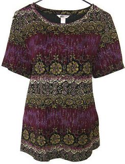 New Holiday Cranberry Olive Violet Gold Top Womens Plus Size 1X 2X 3X 