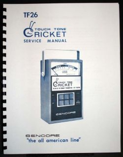 Sencore TF 26 TF26 Cricket Touch Tone FET and Transistor Tester Manual