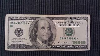 Collectable 1999 $100 US ★STAR★ FEDERAL RESERVE CURRENCY NOTE 