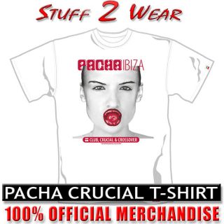 PACHA IBIZA MENS CRUCIAL T shirt tee top WHITE CHERRY LOGO OFFICIAL 