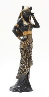 ANCIENT EGYPTIAN LARGE GODDESS BASTET STATUE CAT HUMAN FORM DEITY 