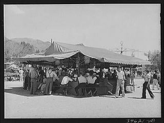 Bingo tent at the carnival in Vale,Oregon,on the Fourth of July